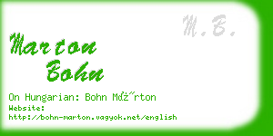 marton bohn business card